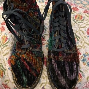 Dr. Martens Women’s Thick Chenille Multicolored Combat Boots, Size 9 US 39 UK.